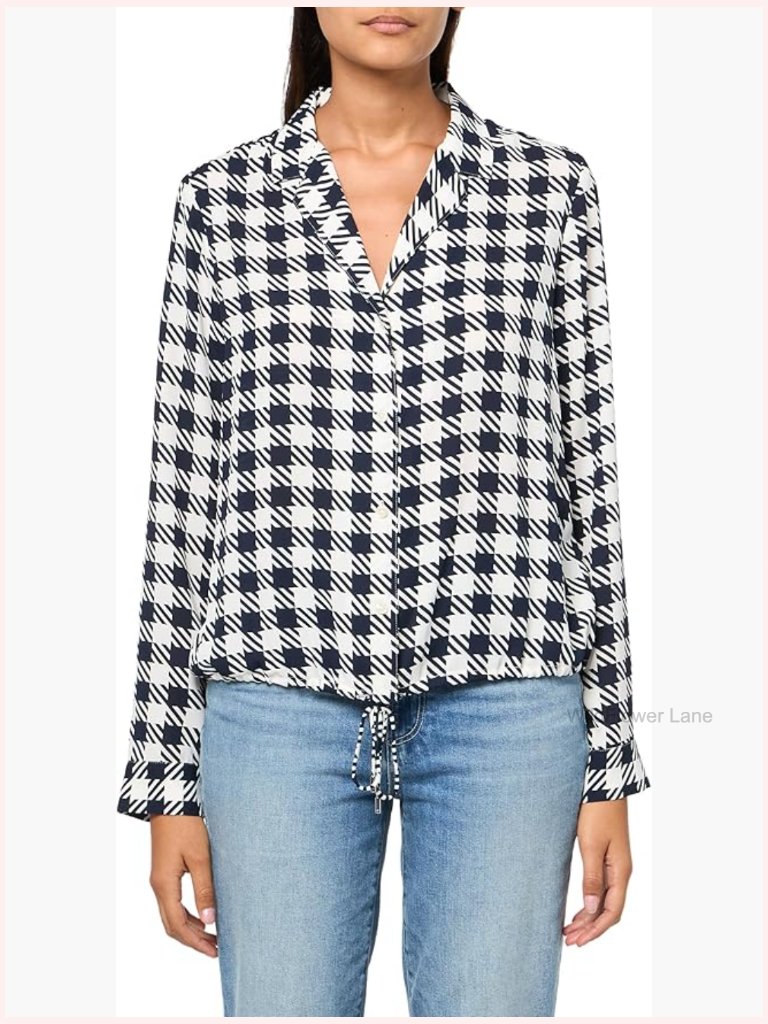 Long Sleeve Houndstooth Pullover Sweater Top